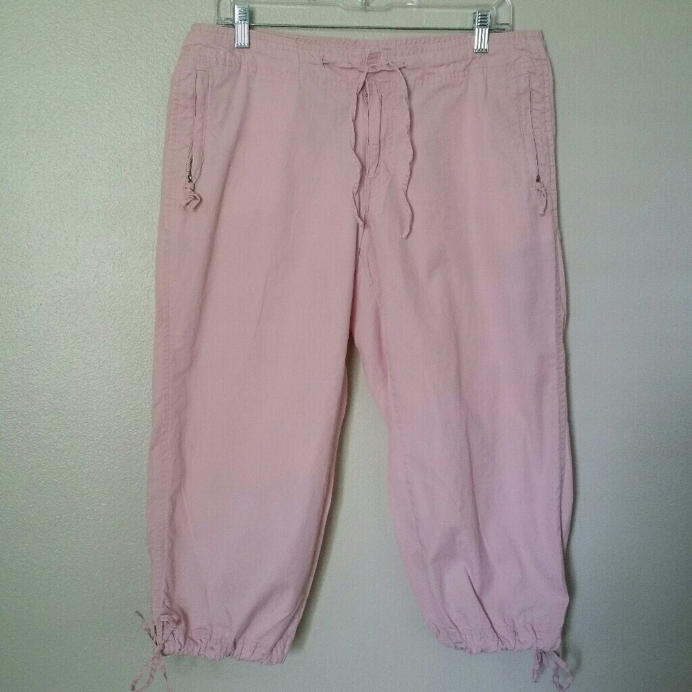 Forever 21 Pink Capris/Crop Pant w/ Leg Ties sz 11